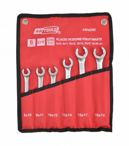 AWTOOLS ZESTAW KLUCZY PŁASKICH PÓŁOTWARTYCH KPL.6szt.