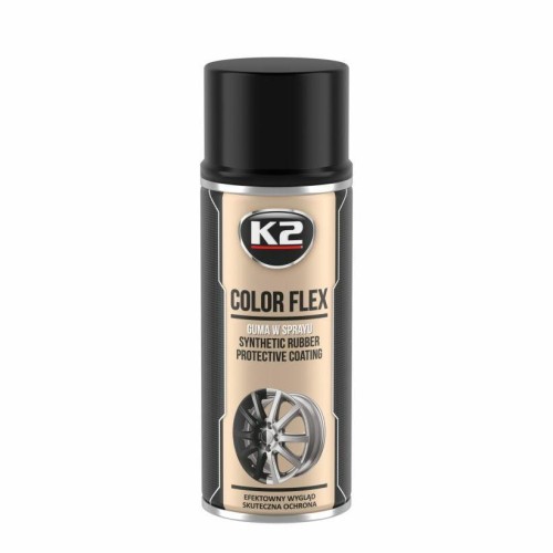K2 COLOR FLEX GUMA W SPRAYU - CZARNY POŁYSK 400ML