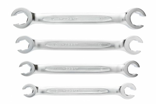 HOGERT KLUCZE OCZKOWE PÓŁOTWARTE PŁASKIE 8-17mm, ZE STALI CRV 6140, kpl. 4el.