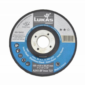 LUKAS TARCZA DO SZLIFOWANIA 125mm x 6,0mm A24X-BF** INOX.... %%%