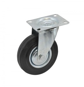AWTOOLS KOŁO SKRĘTNE CZARNA GUMA  125mm