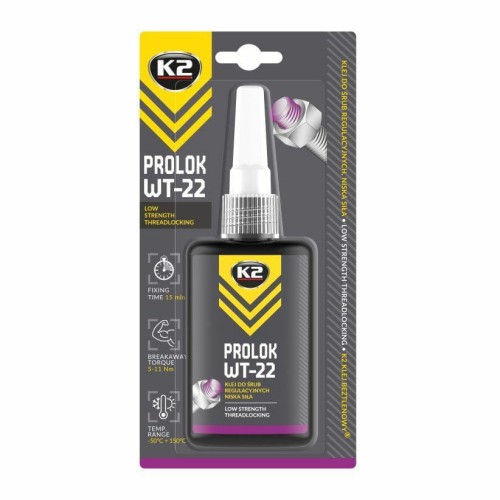 K2 PROLOK WT-22  KLEJ ANAEROBOWY O NISKIEJ SILE DO ŚRUB REGULACYJNYCH. PROLOK WT-22 KLEJ ANAEROBOWY