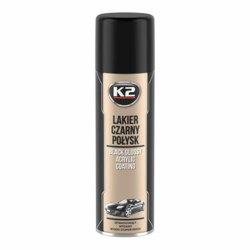 K2 AKRYLOWY LAKIER SZYBKOSCHNĄCY CZARNY POŁYSK 500ML