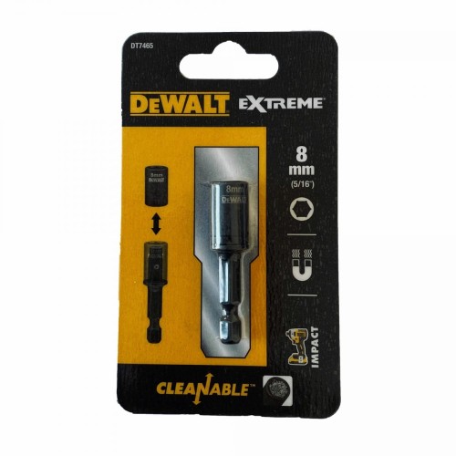 DEWALT KOŃCÓWKA Z NASADKĄ  8mm UDAROWA SAMOCZYSZCZĄCA