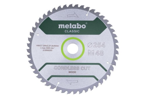METABO PIŁA TARCZOWA HW/CT 254x30x48z    CORDLESS CUT WOOD CLASSIC