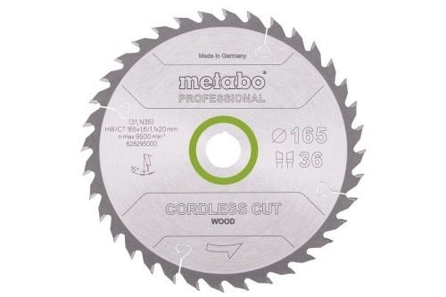 METABO PIŁA TARCZOWA HW/CT 165x20x38z    CORDLESS CUT WOOD PROFESSIONAL