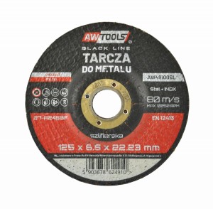 AWTOOLS TARCZA DO METALU SZLIFIERSKA 125*6,5mm BLACK LINE