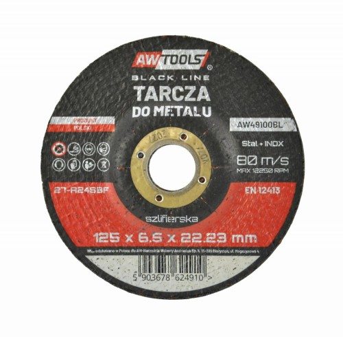 AW TARCZA DO METALU SZLIFIERSKA 125*6,5mm BLACK LINE