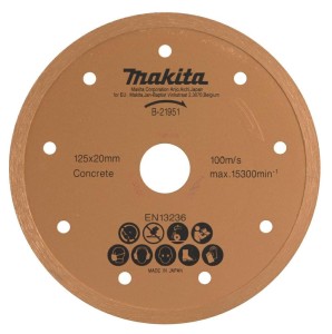 MAKITA TARCZA DIAMENTOWA 125x20mm PEŁNA (NA MOKRO) BETON, CEGŁA
