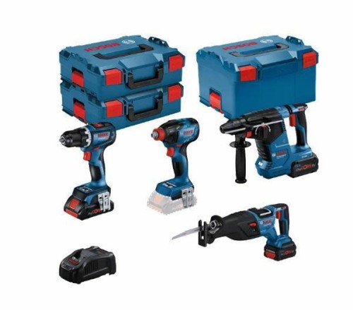 BOSCH ZESTAW COMBO 18V (GSR 18V-90C +GDX 18V-210C +GBH 18V-24C +GSA 18V-28) 1xPC4,0Ah 2xPC5,5Ah