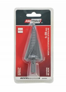 AWTOOLS WIERTŁO STOPNIOWE SPIRALNE/ 4-39mm/ AICrN/ CZARNE