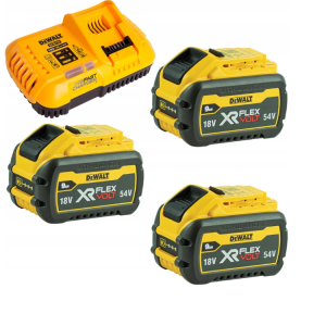 DEWALT AKUMULATOR 18/54V  9,0/3,0Ah FLEXVOLT DCB547 3szt. + ŁADOWARKA DCB118