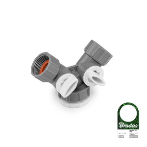 BRADAS ROZDZIELACZ 2-DROŻNY GW 1"- 3/4" Z ZAWORAMI /WHITE LINE