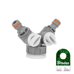 BRADAS ROZDZIELACZ 2-DROŻNY GW 1" - 3/4" Z ZAWORAMI /WHITE LINE