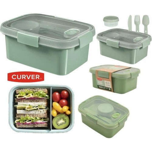 CURVER POJEMNIK NA ŻYWNOŚĆ PROSTOKĄTNY LUNCH KIT 1,2L  /ZIELONY