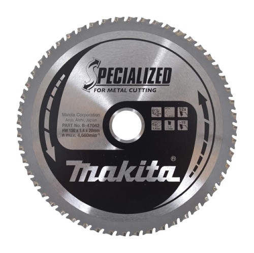 MAKITA PIŁA TARCZOWA  150x20x52z CIENKIE PŁYTY METALOWE (DCS551/DCS53)
