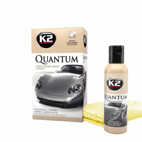 K2 WOSK OCHRONNY QUANTUM 140G + MIKROWŁÓKNO DO POLEROWANIA 40x40CM