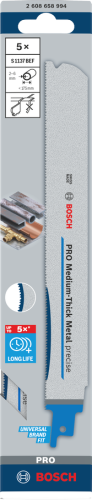 BOSCH BRZESZCZOT DO PIŁY SZABLASTEJ PRO MEDIUM-THICK METAL PRECISE S1137BEF 1,1 x 25 x 225mm /5szt.