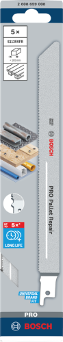 BOSCH BRZESZCZOT DO PIŁY SZABLASTEJ PRO PALLET REPAIR S1135VFR 1,25 x 19 x 225mm /5szt.