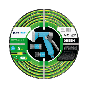 CELLFAST WĄŻ OGRODNICZY GREEN ATS 1/2" 20m + ZESTAW ZRASZAJĄCY