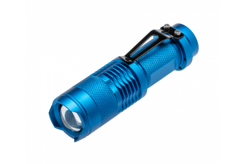 HOGERT LATARKA KIESZONKOWA ALUMINIOWA 1*AA/1*14500 3.7V(BEZ BATERII),5W,250LM,IP20,200M