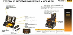DEWALT ZESTAW AKCESORIÓW  33cz. Z PRZYSTAWKĄ  KĄTOWĄ /MACLAREN