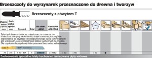 MILWAUKEE BRZESZCZOT T101BR /5szt. PŁYTY WIÓROWE/BLATY/LAMINOWANE 75mm.