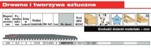 MILWAUKEE BRZESZCZOT 240/8,5mm HCS /3szt (3) DREWNO.