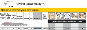 MILWAUKEE BRZESZCZOT 150/4,2mm HCS /3szt (3) DREWNO / PCV