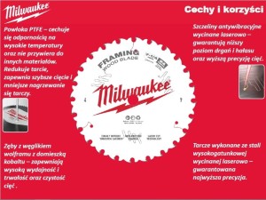 MILWAUKEE PIŁA TARCZOWA 190x30x1,6x24z DREWNO - SZYBKIE CIĘCIE CSB P W >>> 4932498976