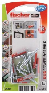 FISCHER KOŁEK DUOPOWER  6x30 Z HAKIEM PROSTYM /6szt.