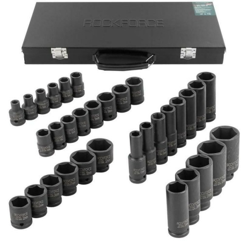 ROCKFORCE NASADKI UDAROWE kpl. 33el.1/2"  6-KĄT. 8-32mm