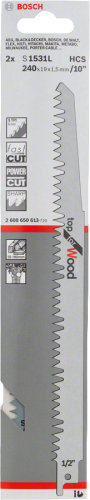 BOSCH BRZESZCZOT DO PIŁY SZABLASTEJ S1531L /2szt. 240mm