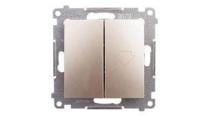 Simon 54 Przycisk żaluzjowy z blokadą elektryczną, szybkozłącza, złoty mat DZP1.01/44