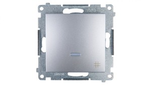 Simon 54 Łącznik krzyżowy z podświetleniem, szybkozłącza, srebrny mat IP20 DW7L.01/43