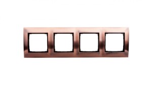 Simon 54 Premium Ramka poczwórna metalowa miedź rustykalna DR4/36