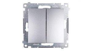 Simon 54 Przycisk podwójny, szybkozłącza, srebrny mat DP2.01/43