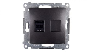 Simon 54 Gniazdo komputerowe pojedyncze RJ45 kat.6 z przesłoną antracyt D61.01/48
