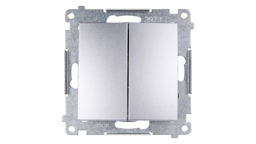 Simon 54 Łącznik bryzgoszczelny świecznikowy IP44, szybkozłącza, srebrny mat DW5B.01/43