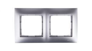 Simon 54 Premium Ramka podwójna srebrny mat /do karton-gips/ DRK2/43