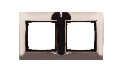 Simon 54 Premium Ramka podwójna metalowa złoto DR2/66