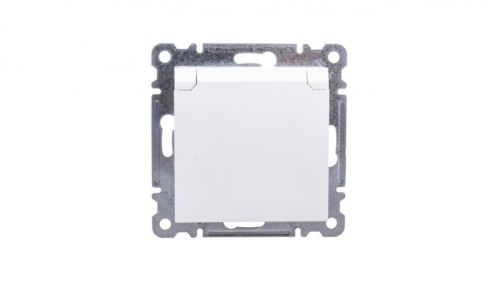 Lumina Gniazdo pojedyncze z/u 16A z klapką IP20 białe WL1120