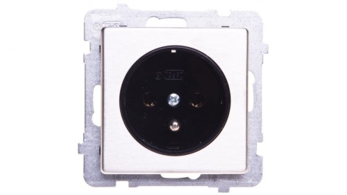 SONATA Gniazdo pojedyncze z/u stal inox GP-1RMZ/m/37