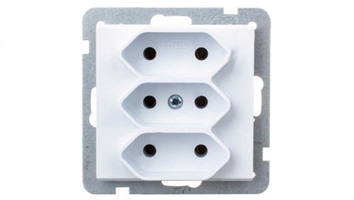 SONATA Gniazdo potrójne b/u 2,5A EURO białe GP-3R/m/00