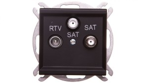 SONATA Gniazdo antenowe RTV-SAT-SAT czarny metalik GPA-R2S/m/33