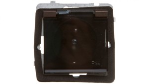 SONATA Gniazdo bryzgoszczelne z/u IP44 klapka przezroczysta czekoladowy metalik GPH-1RZ/m/40/d