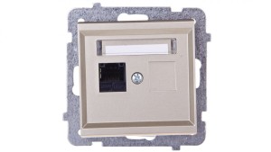 SONATA Gniazdo komputerowe pojedyncze RJ45 kat.5e szampański złoty KRONE GPK-1R/K/m/39
