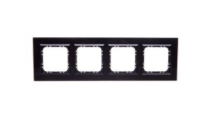 SONATA Ramka poczwórna czarne szkło / czarny R-4RGC/32/25