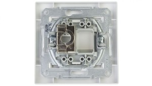 Gniazdo komputerowe Asfora pojedyncze RJ45 kat.5e ekranowane białe z ramką EPH5000121
