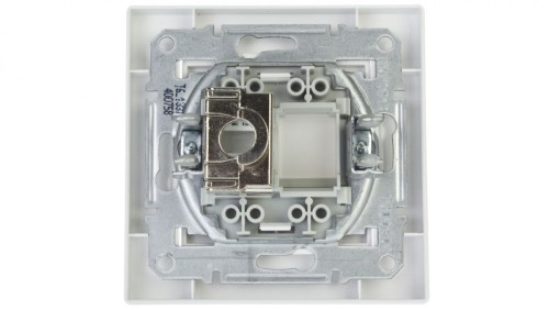 Gniazdo komputerowe Asfora pojedyncze RJ45 kat.5e ekranowane białe z ramką EPH5000121